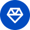 diamond icon, white on blue