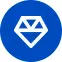 diamond icon, white on blue