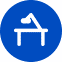 Home icon, white on blue
