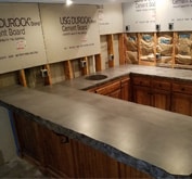 small cutout of concrete counter top