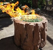 small cutout of concrete firepit