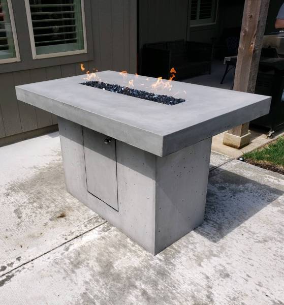 elevated outdoor concrete firepit