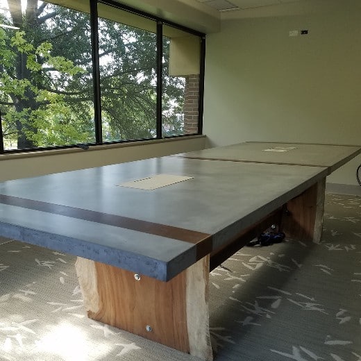 concrete conference table with wood base