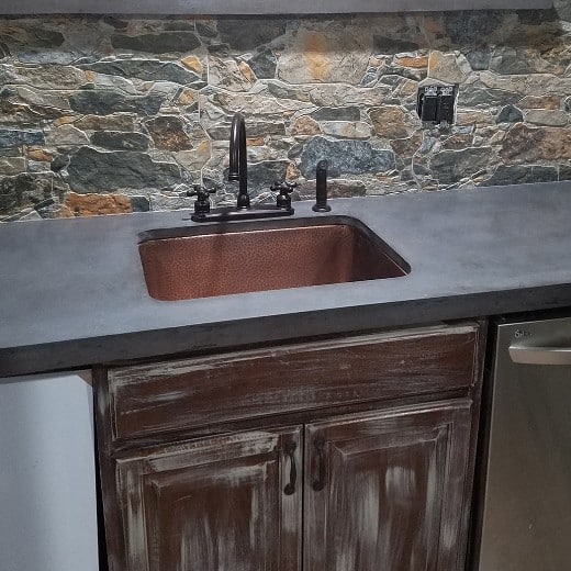 concrete counter top and sink