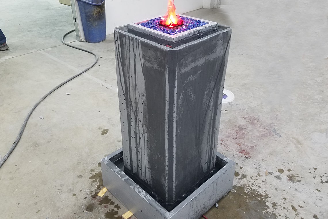 Custom Concrete firepit and fountain