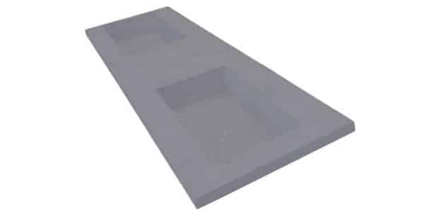 Double Basin Rectangle Sink Battleship Grey