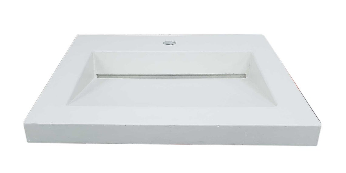 Shallow Concrete Ramp Sink with Slot Drain