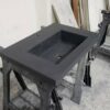 black concrete sink