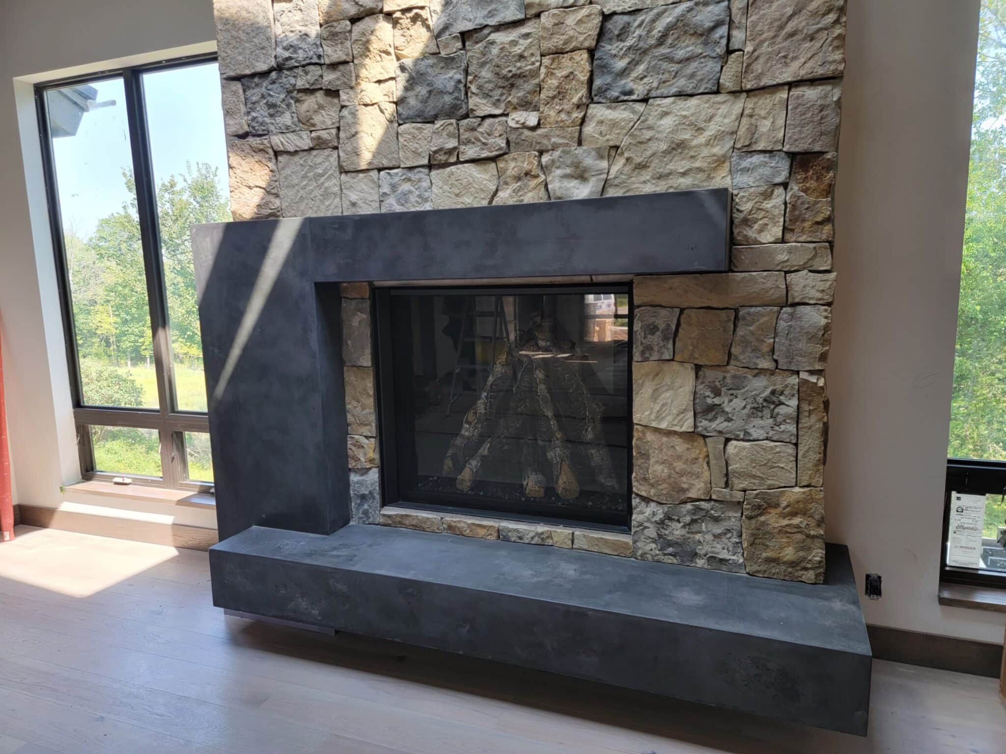 modern fireplace surround