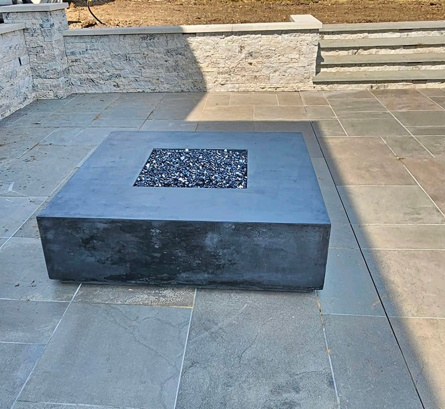 square concrete firepit