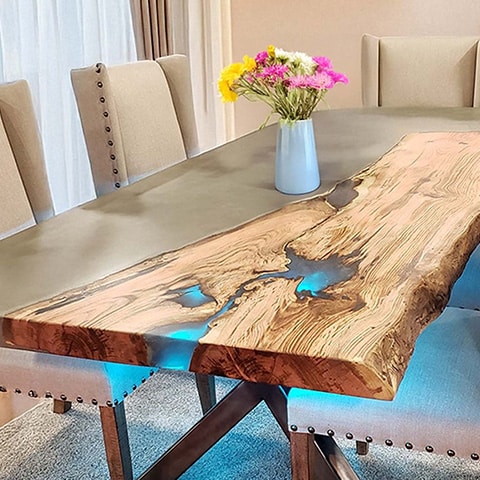 concrete wood table
