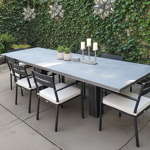 outdoor concrete table